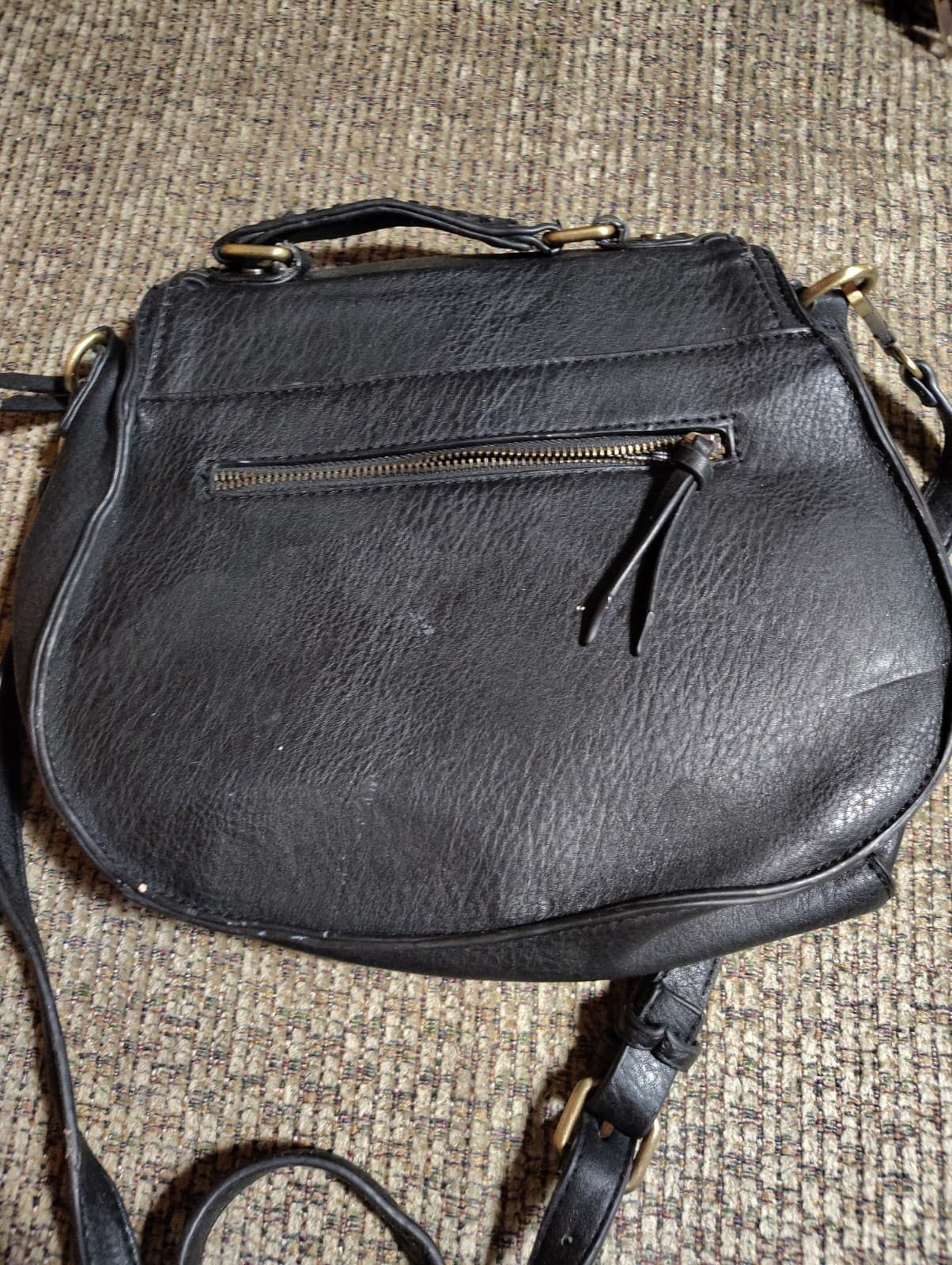 Madison West Crossbody Purse Vegan Leather Black Braided Western Cowboy Core - Thumbnail 4