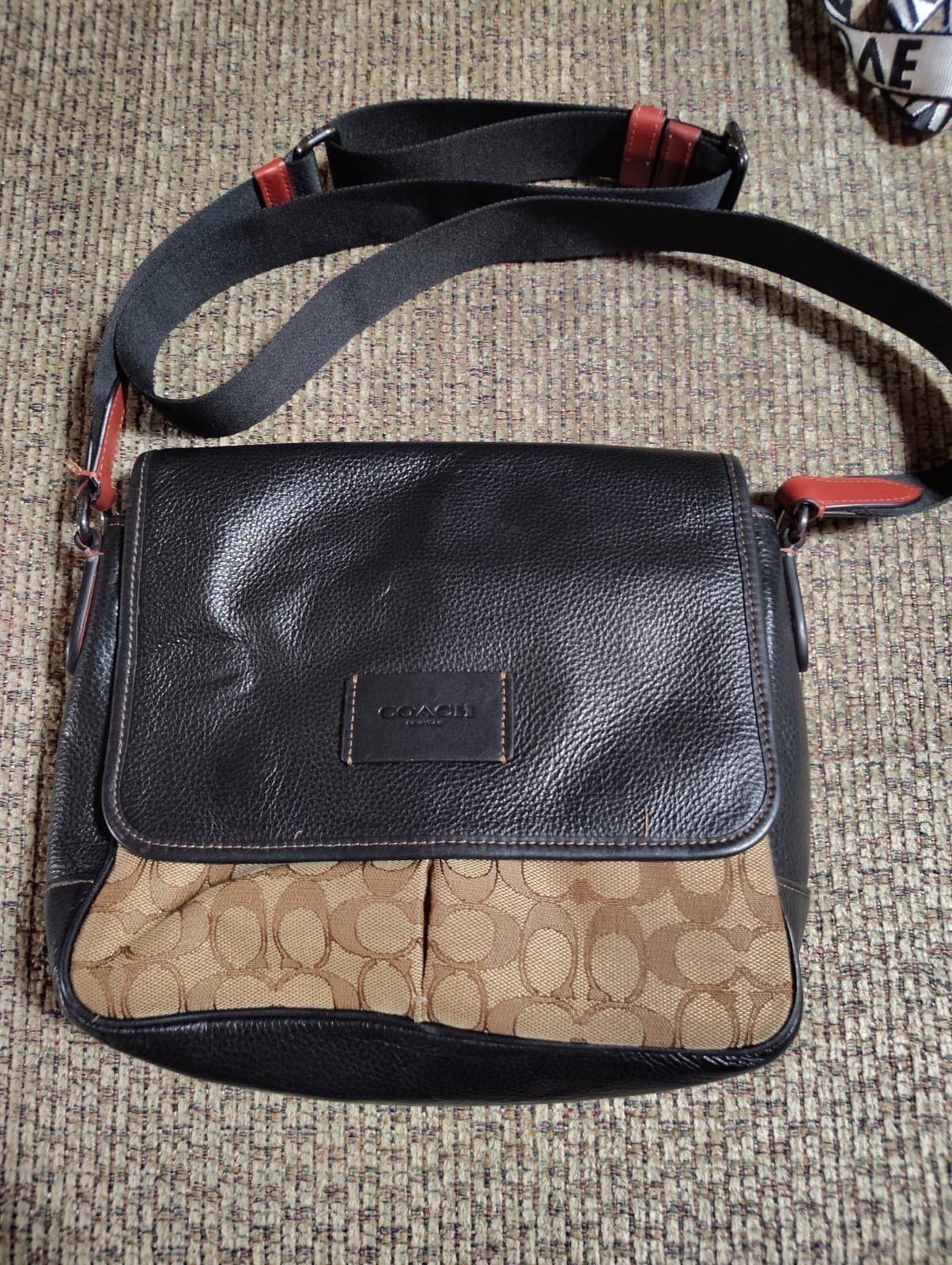 Coach Navy Sprint Map 25 Signature Jacquard & Leather Bag (CE534)