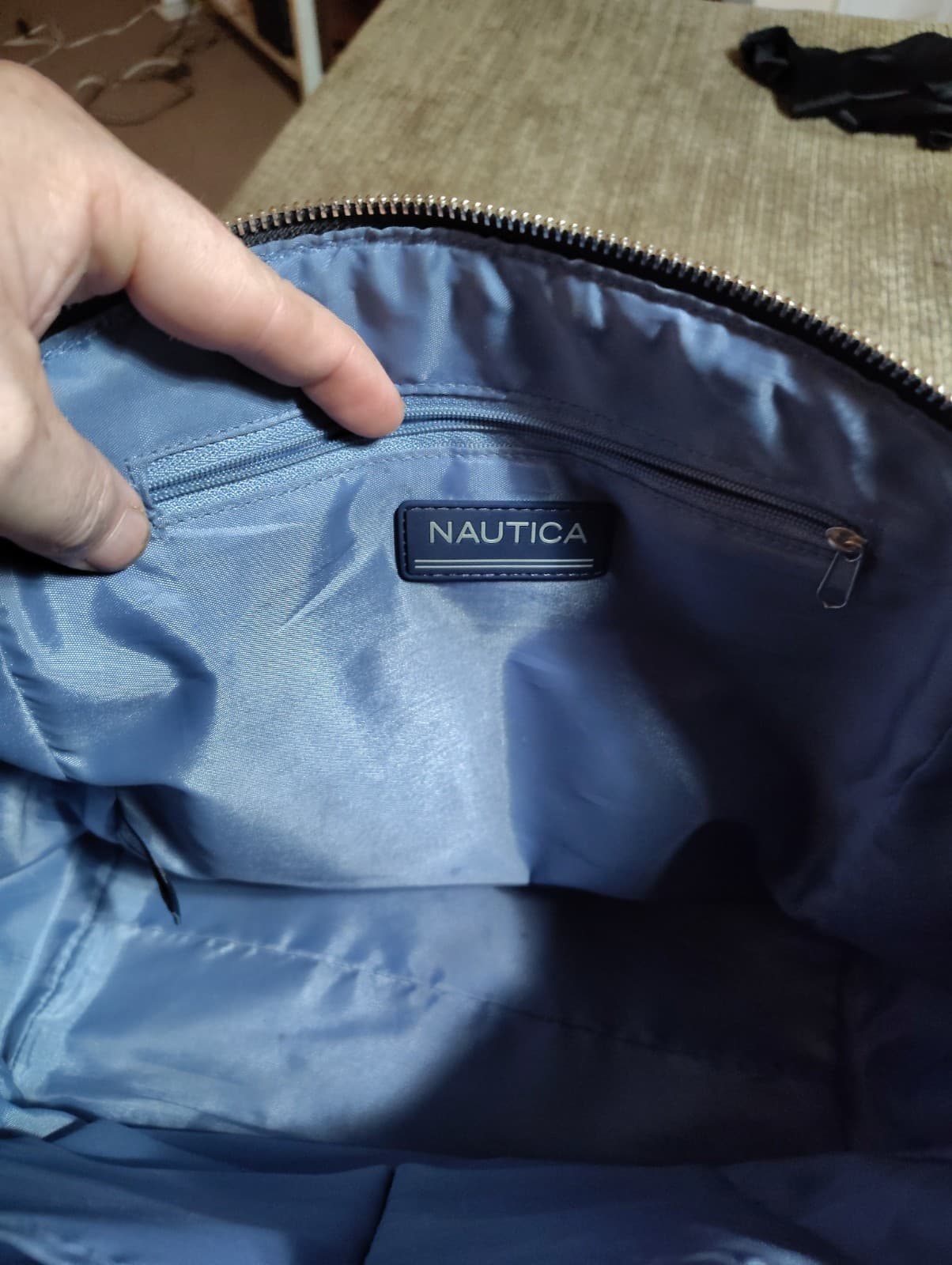 Nautica 1983 Black Handbag Purse Logo Spellout All Over MINT! - Thumbnail 6