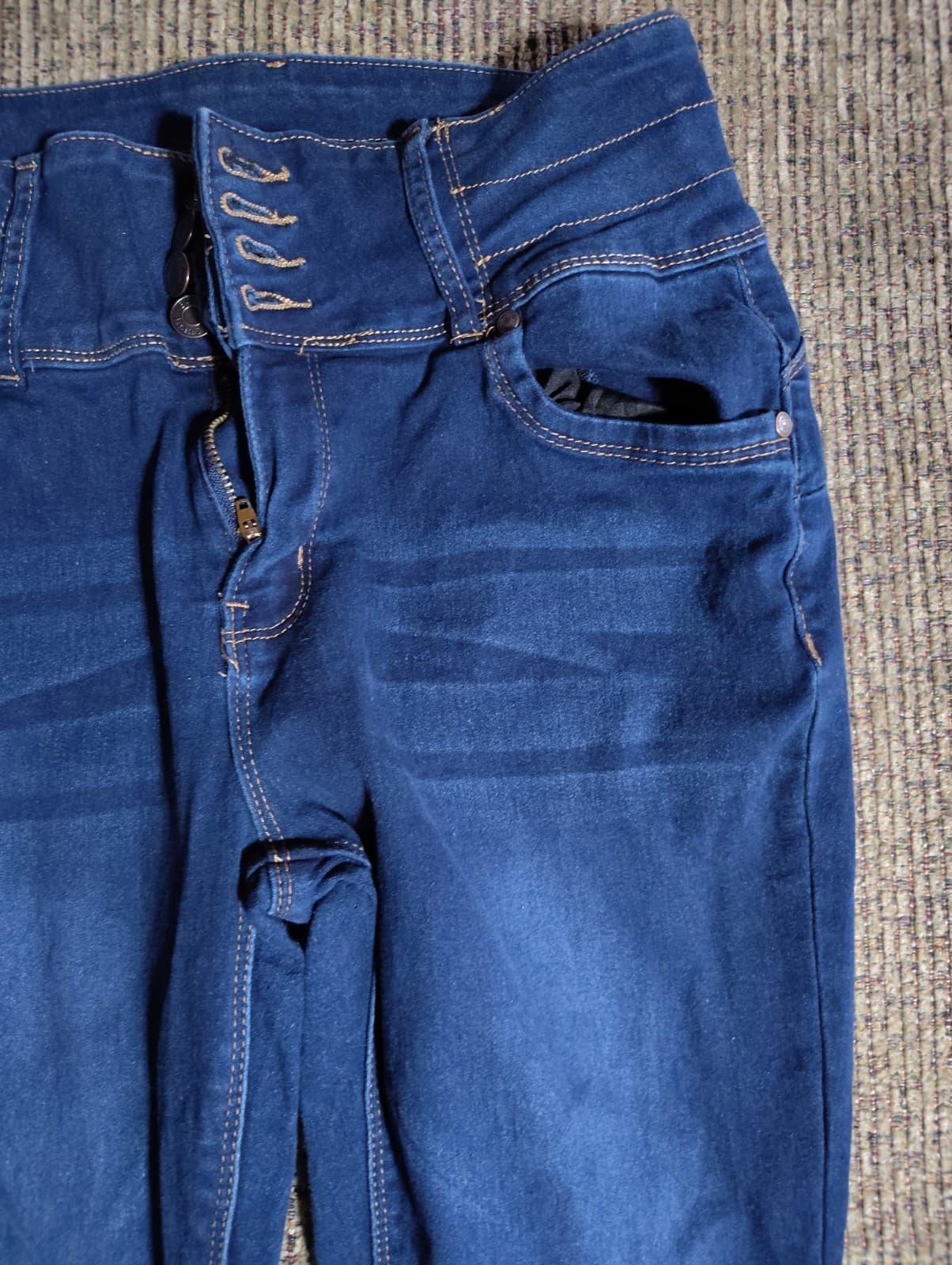 Bamboo Jeans Womens Size 15 Blue High Rise Flare Stretch Denim Jeans - Thumbnail 5