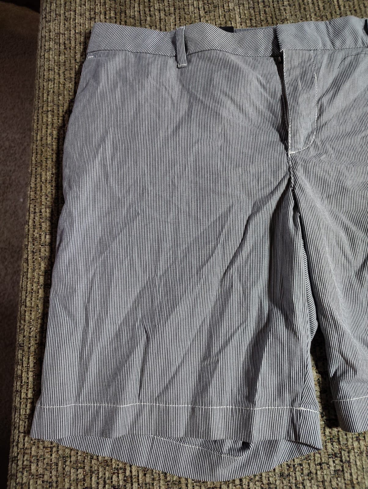 Vintage Tommy Hilfiger Pinstripe Chino Shorts Women’s Size 12 White Blue - Thumbnail 2