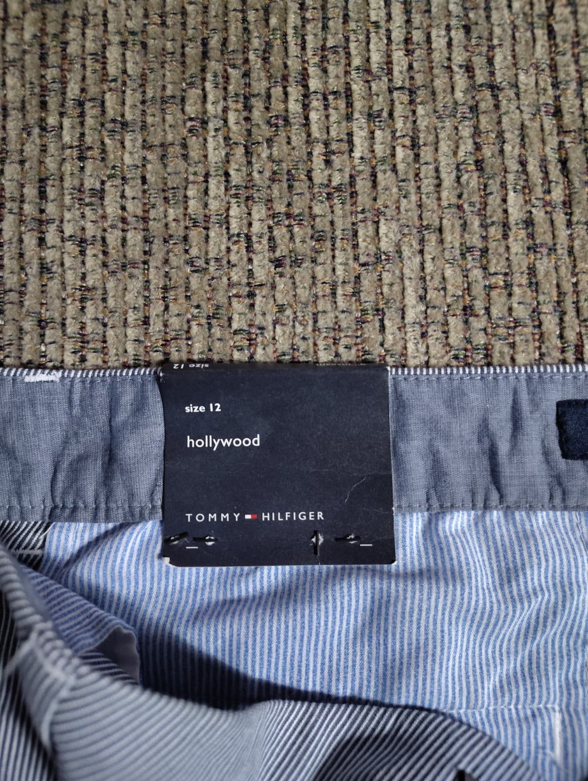 Vintage Tommy Hilfiger Pinstripe Chino Shorts Women’s Size 12 White Blue - Thumbnail 5