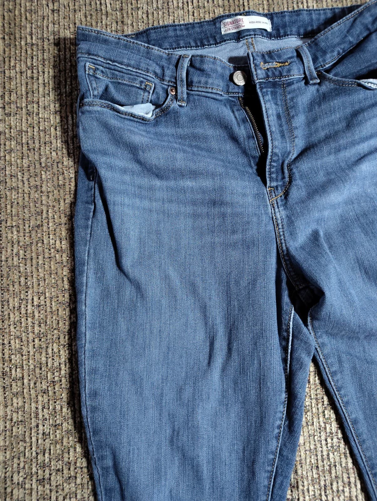 Levi’s Signature Jeans Size 14M W32 L30 Womens High Rise Skinny Blue Denim - Thumbnail 4