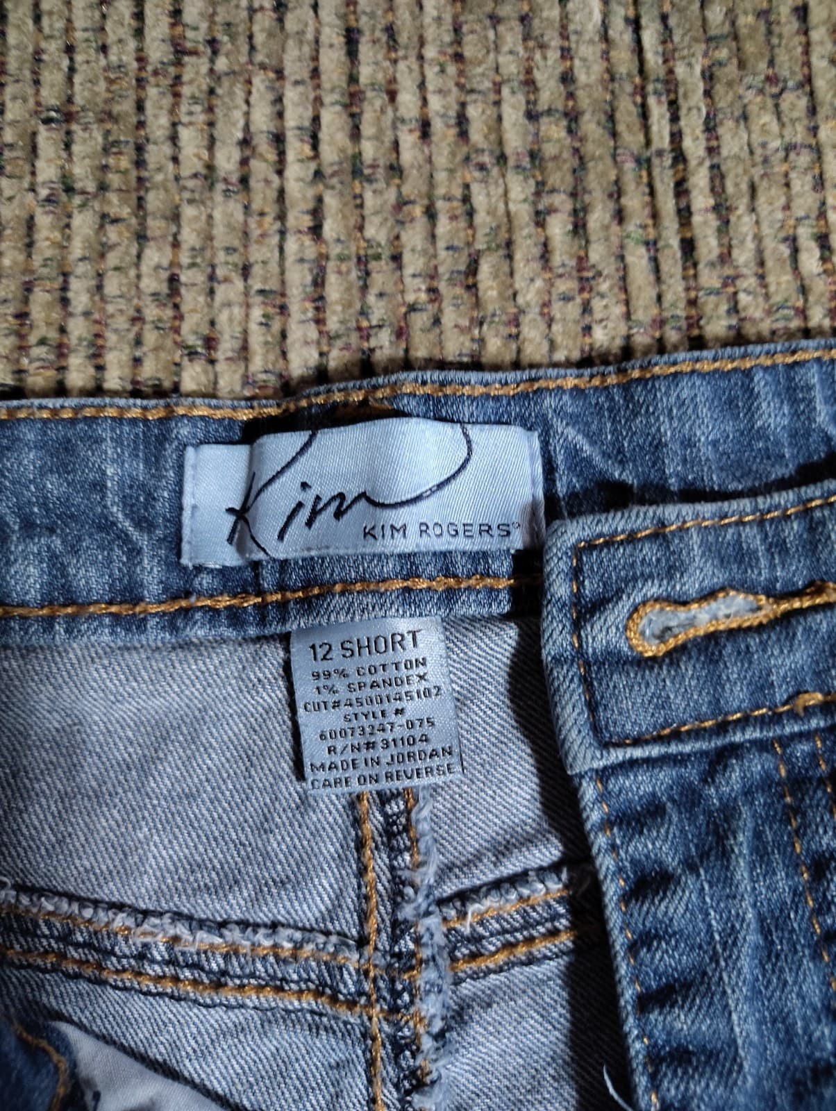 Kim Rogers Pants Womens Blue Denim Jeans 12 Short Cotton Spandex - Thumbnail 6