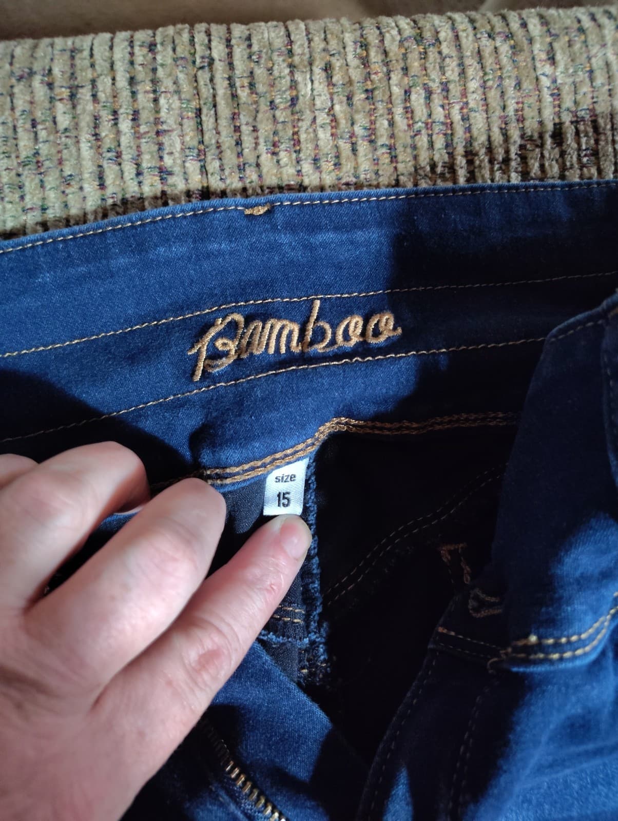 Bamboo Jeans Womens Size 15 Blue High Rise Flare Stretch Denim Jeans - Thumbnail 7