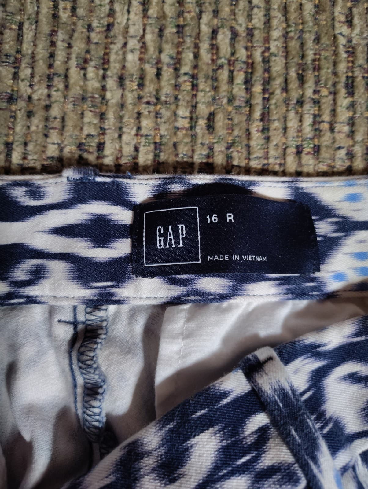 GAP Bi-Stretch Skinny Ankle Pants Ikat Blue Womens Size OP - Thumbnail 7