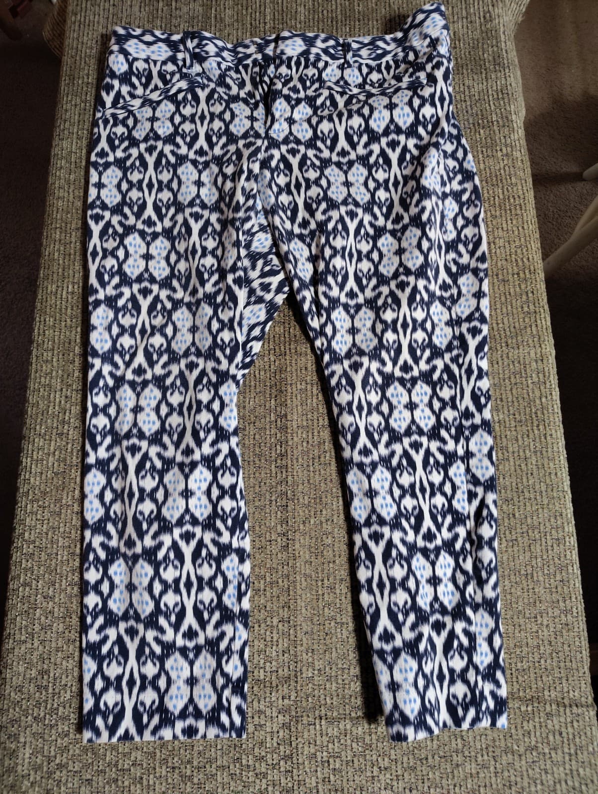 GAP Bi-Stretch Skinny Ankle Pants Ikat Blue Womens Size OP