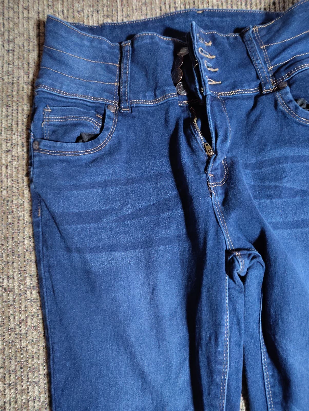 Bamboo Jeans Womens Size 15 Blue High Rise Flare Stretch Denim Jeans - Thumbnail 4