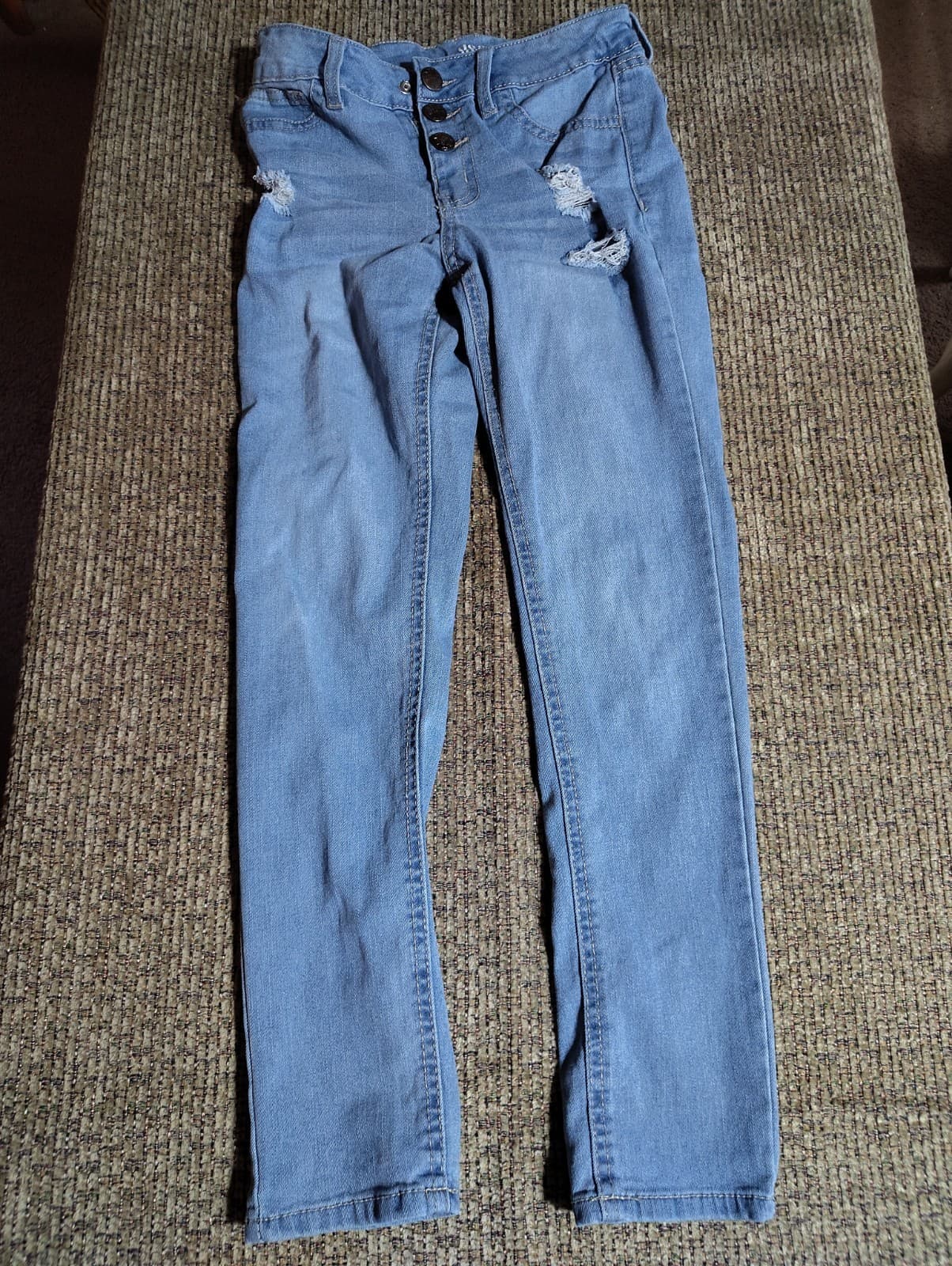 Dear Juniper Girls Jeans Size 8 Light Wash Adjustable Waist