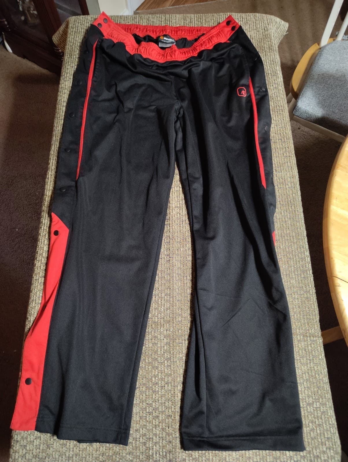 Vintage AND1 Pant Mens XL Black Polyester Track Tear Away Basketball Activewear