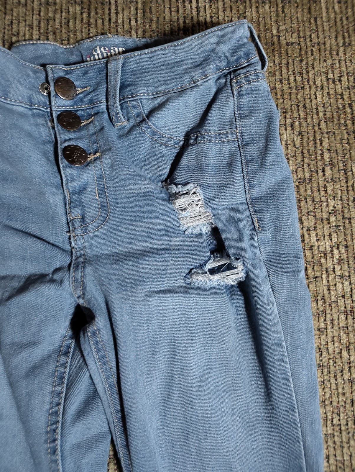 Dear Juniper Girls Jeans Size 8 Light Wash Adjustable Waist - Thumbnail 5