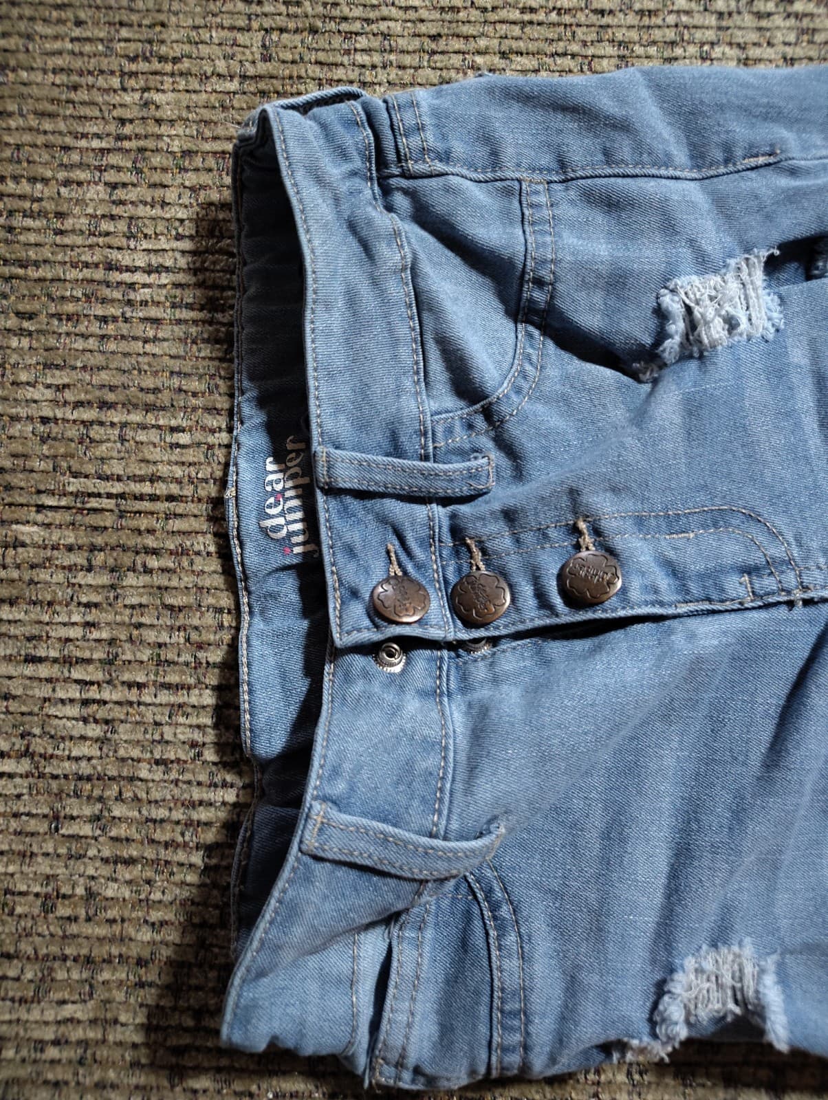 Dear Juniper Girls Jeans Size 8 Light Wash Adjustable Waist - Thumbnail 6