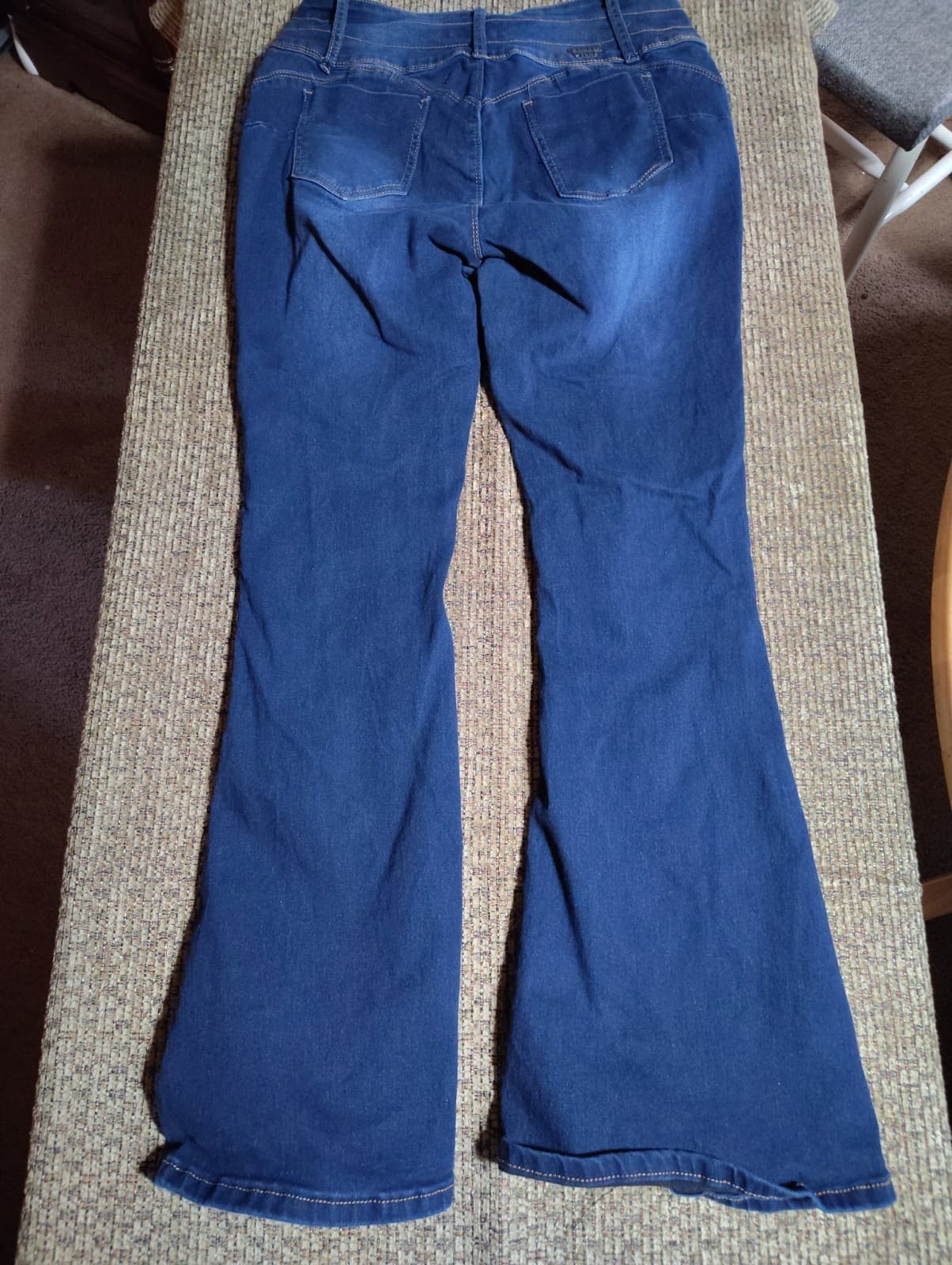 Bamboo Jeans Womens Size 15 Blue High Rise Flare Stretch Denim Jeans - Thumbnail 8