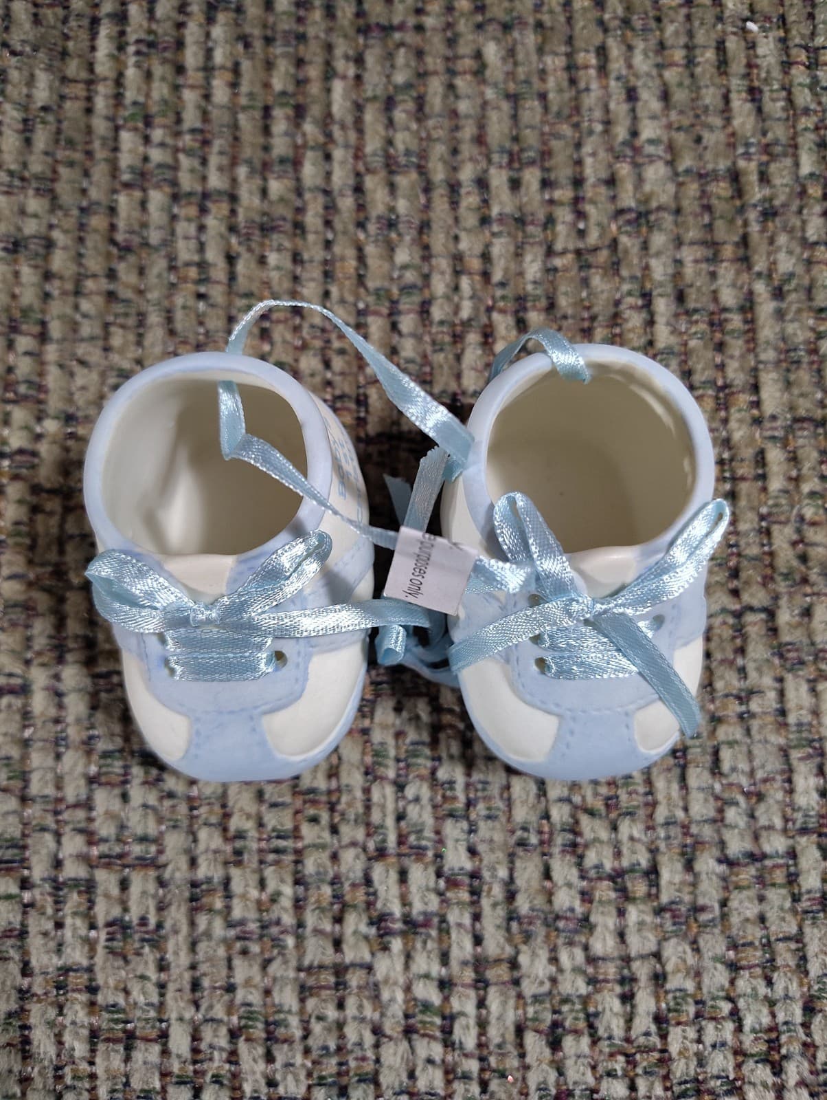 Baby Boy Porcelain Shoes Ornament 2012 - Thumbnail 2