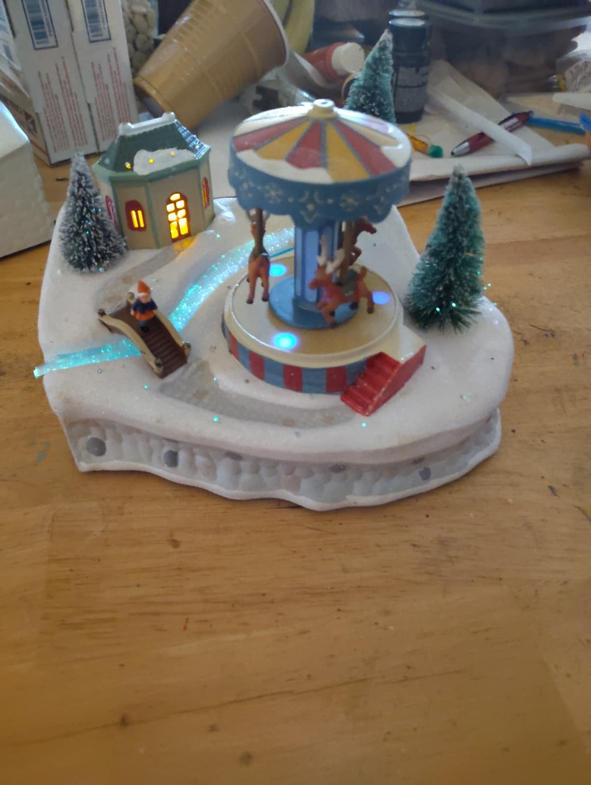 Vintage Avon Winter Carnival Fiber-Optic Lights and Motion Christmas Decor - Thumbnail 6