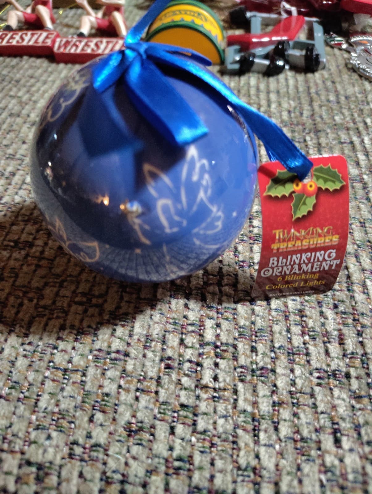 BLINKING COLORED LIGHT CHRISTMAS TREE ORNAMENT;ANGEL,STOCKING
