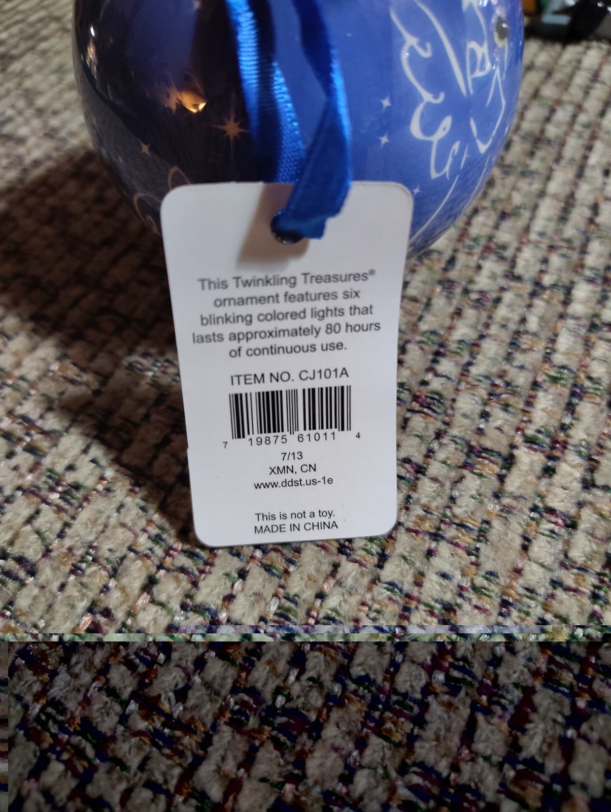 BLINKING COLORED LIGHT CHRISTMAS TREE ORNAMENT;ANGEL,STOCKING - Thumbnail 4