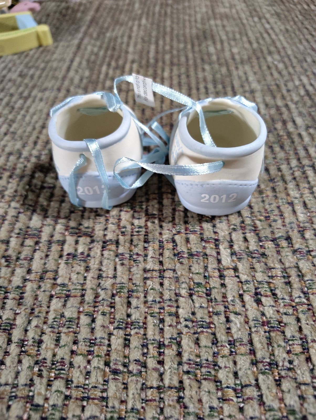 Baby Boy Porcelain Shoes Ornament 2012 - Thumbnail 3