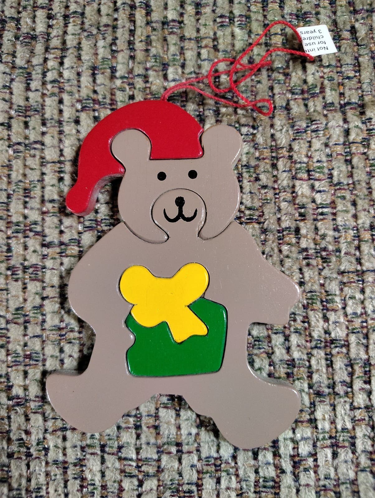 Department Dept 56 Watkins Teddy Bear Wood Puzzle Christmas Ornament NEW, Bonus