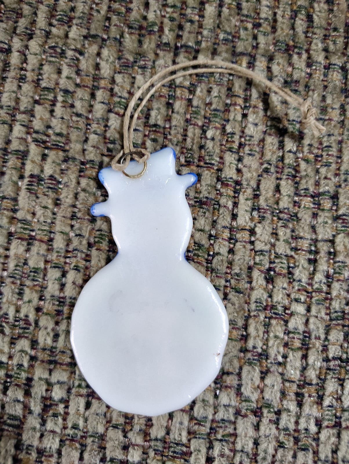 Art Glass Fused Glass Ornament/sun Catcher Snowman Design 2 Inch - Thumbnail 2