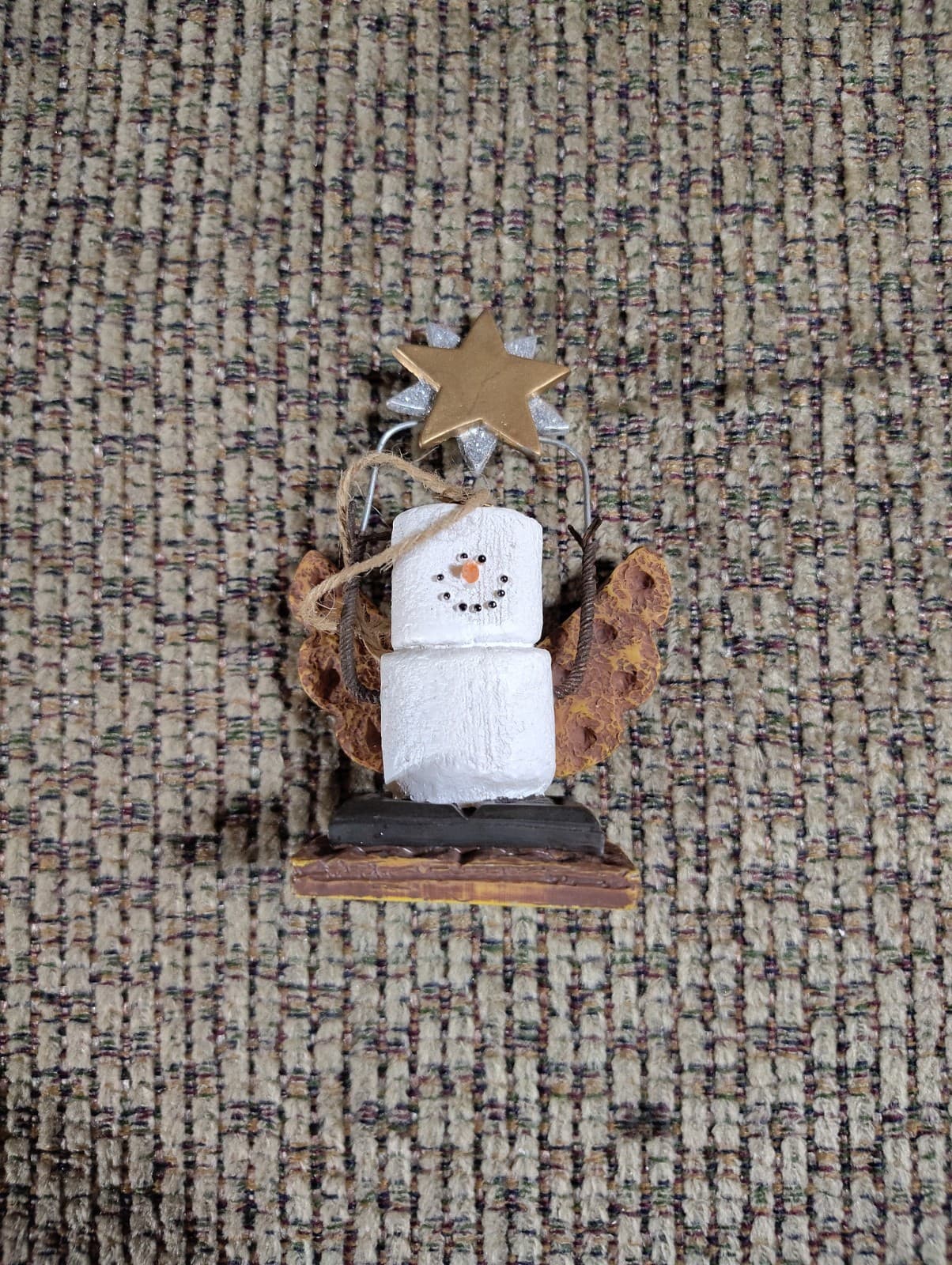 S'mores Midwest of Cannon Falls Marshmallow Snowman Angel Heart Ornament