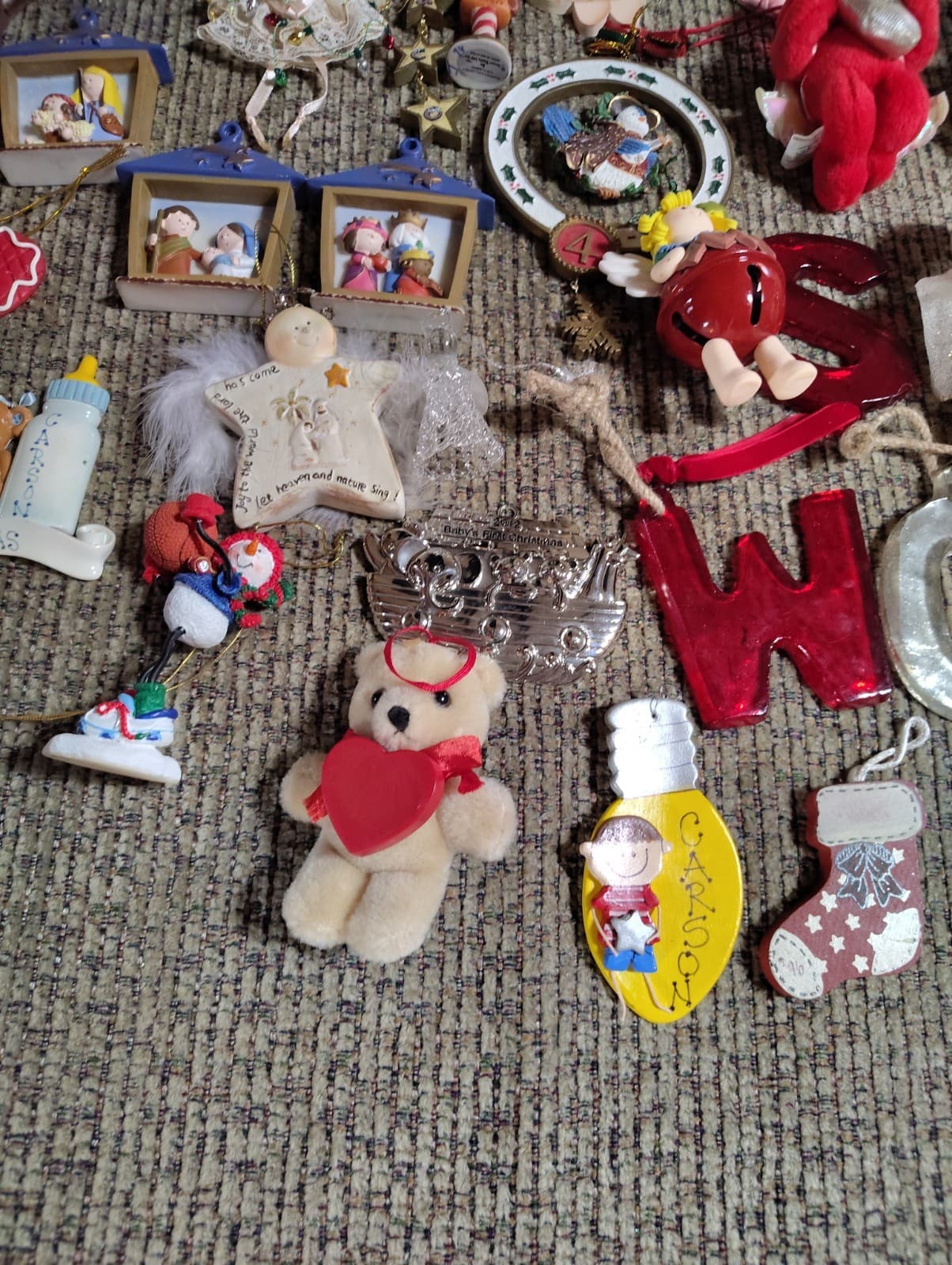 Large Lot Vintage Christmas Tree Ornaments Mixed 70s 80s 90s - Thumbnail 3