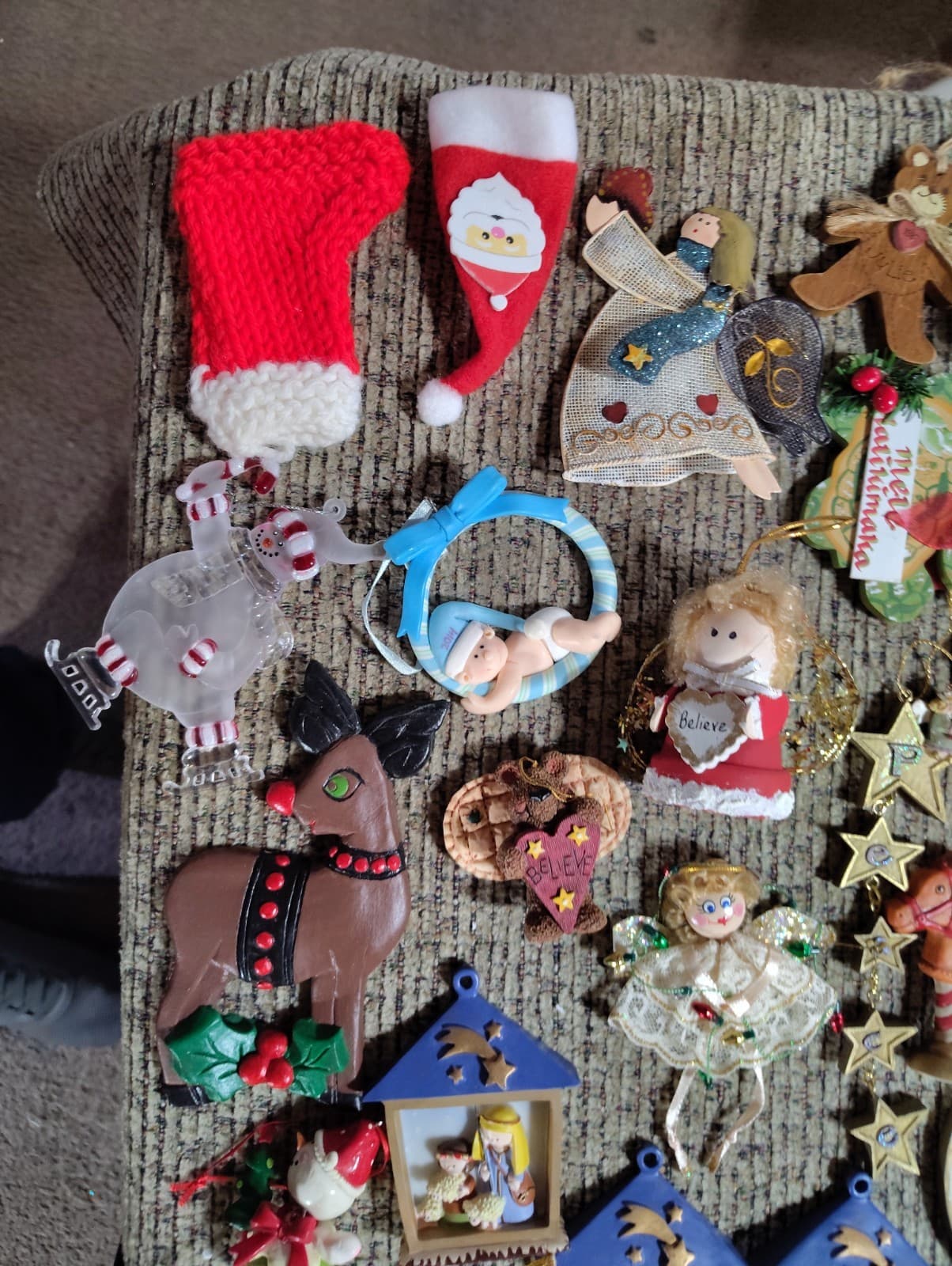 Large Lot Vintage Christmas Tree Ornaments Mixed 70s 80s 90s - Thumbnail 10