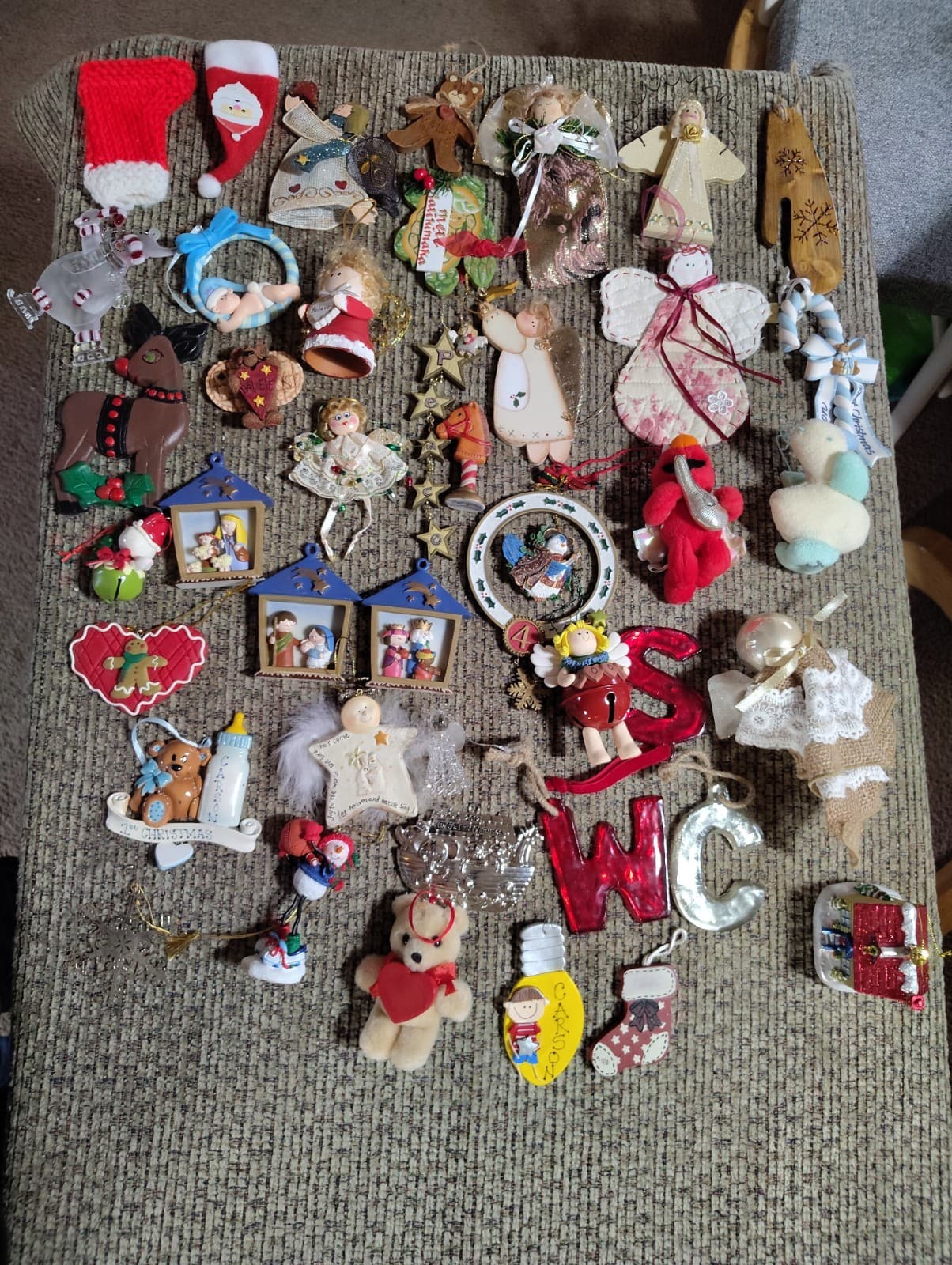 Large Lot Vintage Christmas Tree Ornaments Mixed 70s 80s 90s