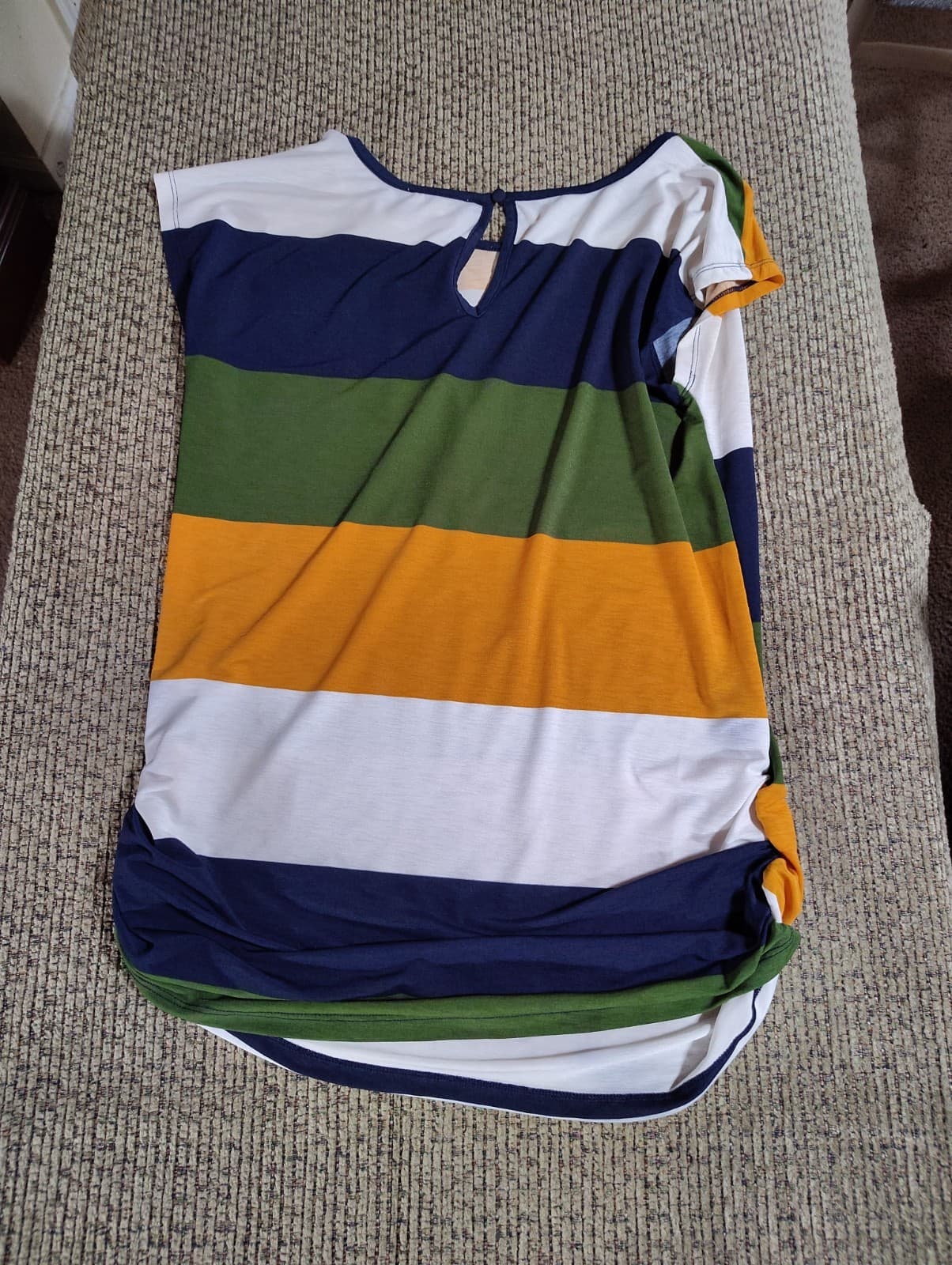 SWEET WANDERER Multi Color Block Stripe Maternity Dressy Blouse Size Large L - Thumbnail 3