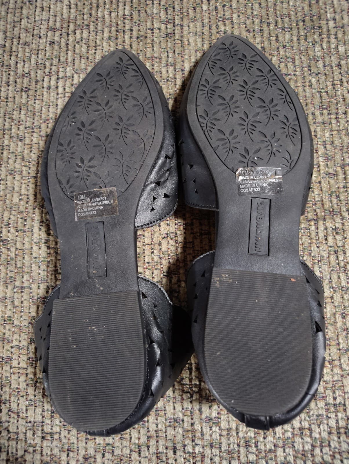 Union Bay Women's Black Perforated Flats Slip On Shoes Size 10M Faux Leather - Thumbnail 4