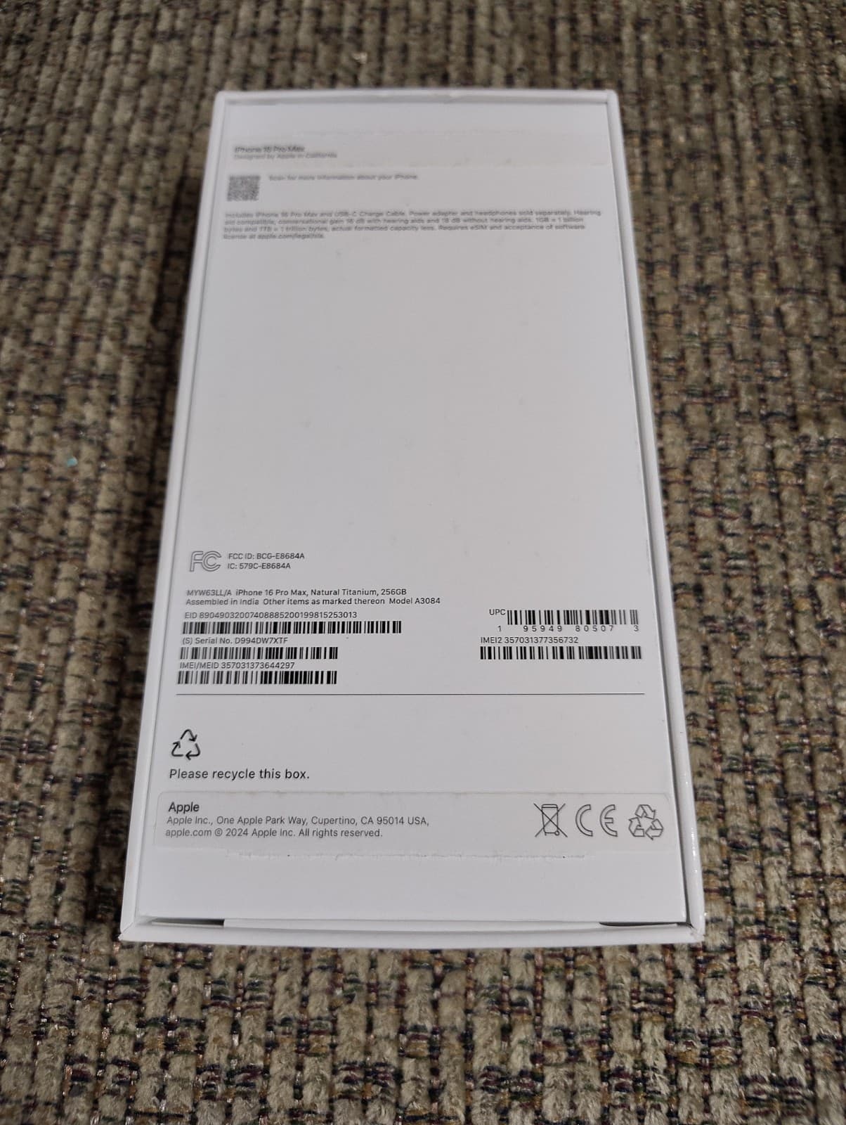 iphone 16 pro max empty box - Thumbnail 3