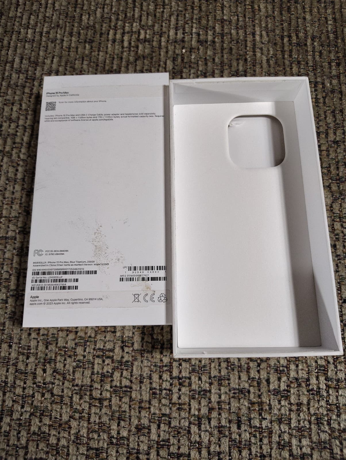 Apple iPhone 16 Pro Max 256GB Natural Titanium Empty Box Only A3084 Authentic - Thumbnail 2