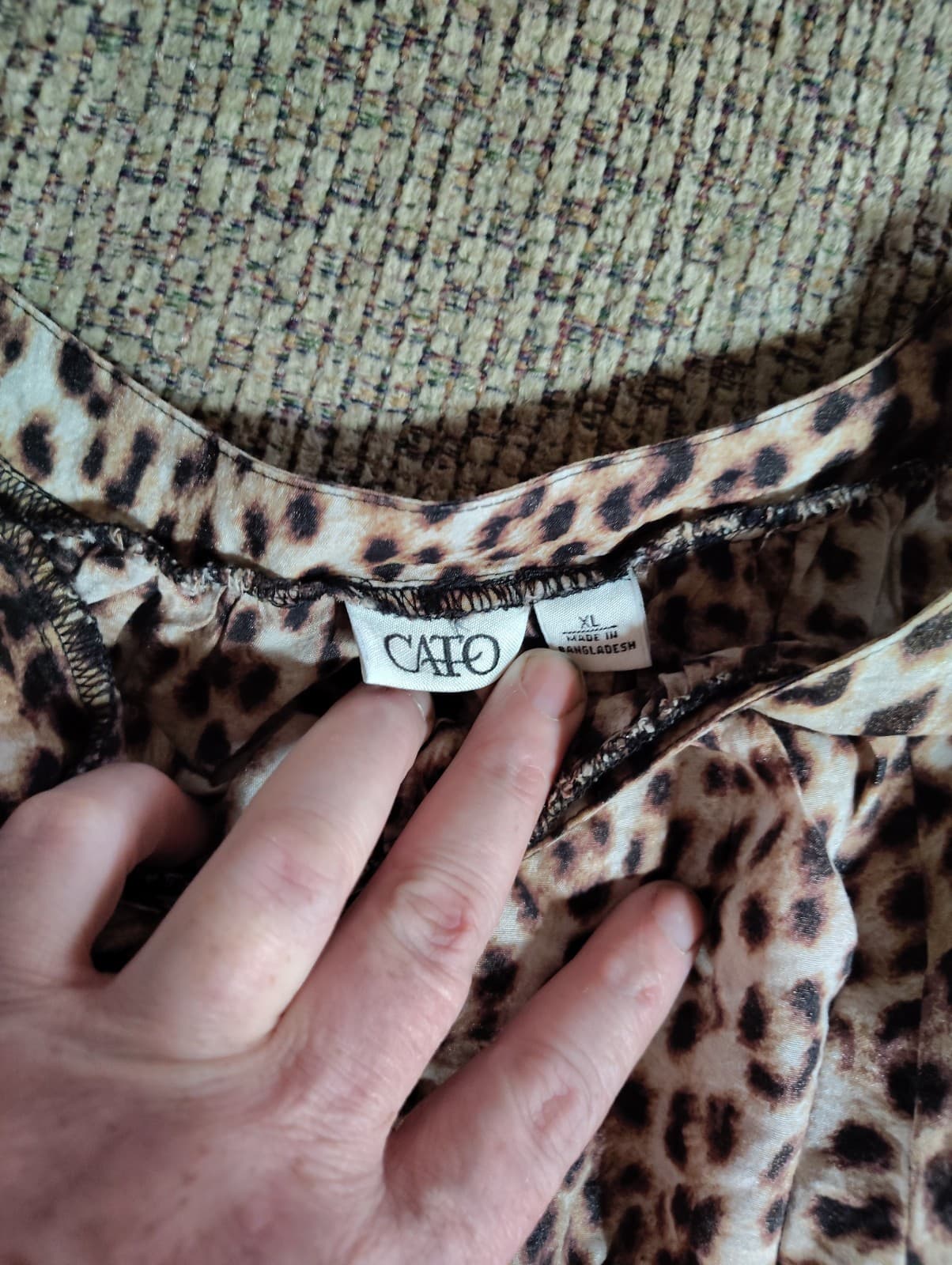 Womens Cato Sz XL Animal Print Batwing Sleeves Blouse - Thumbnail 4