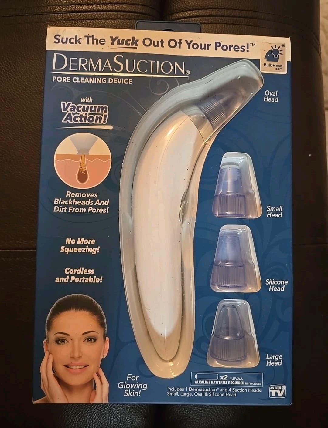 Dermasuction Bulbhead Blackhead and Pore Cleaning Tool Device Vacuum