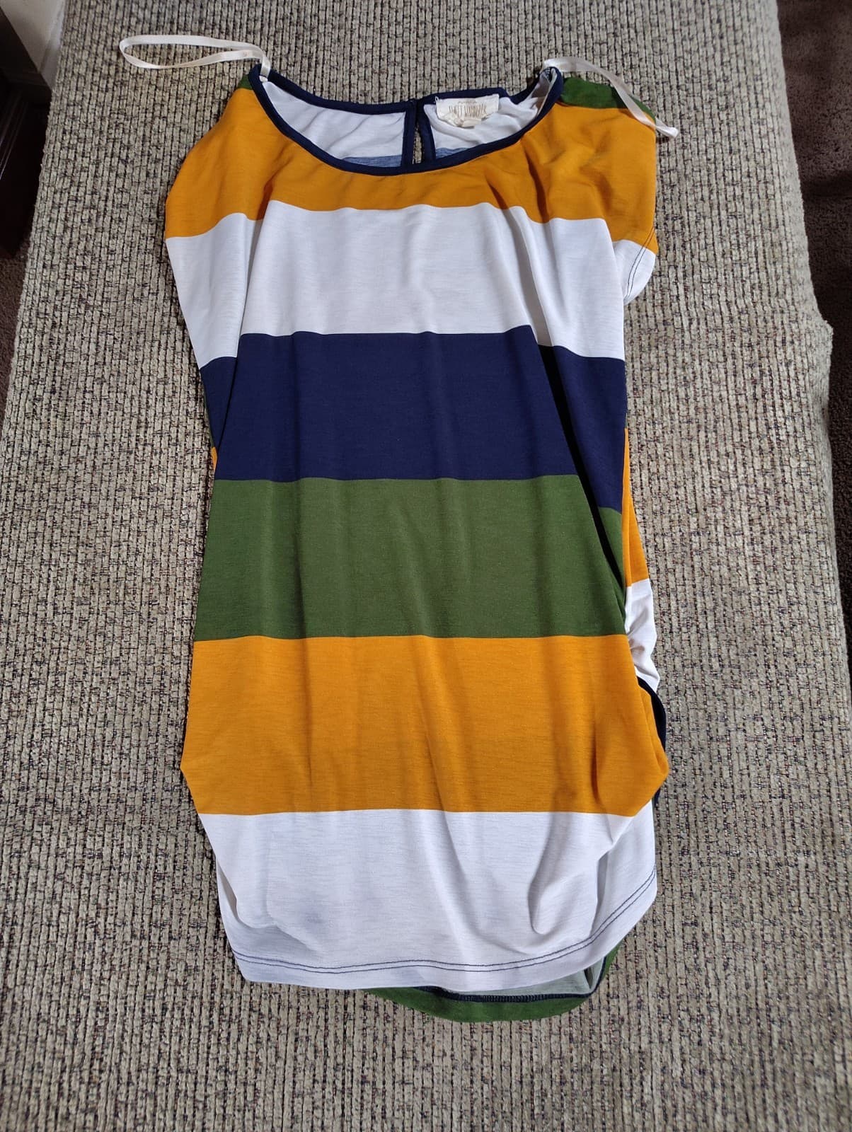 SWEET WANDERER Multi Color Block Stripe Maternity Dressy Blouse Size Large L