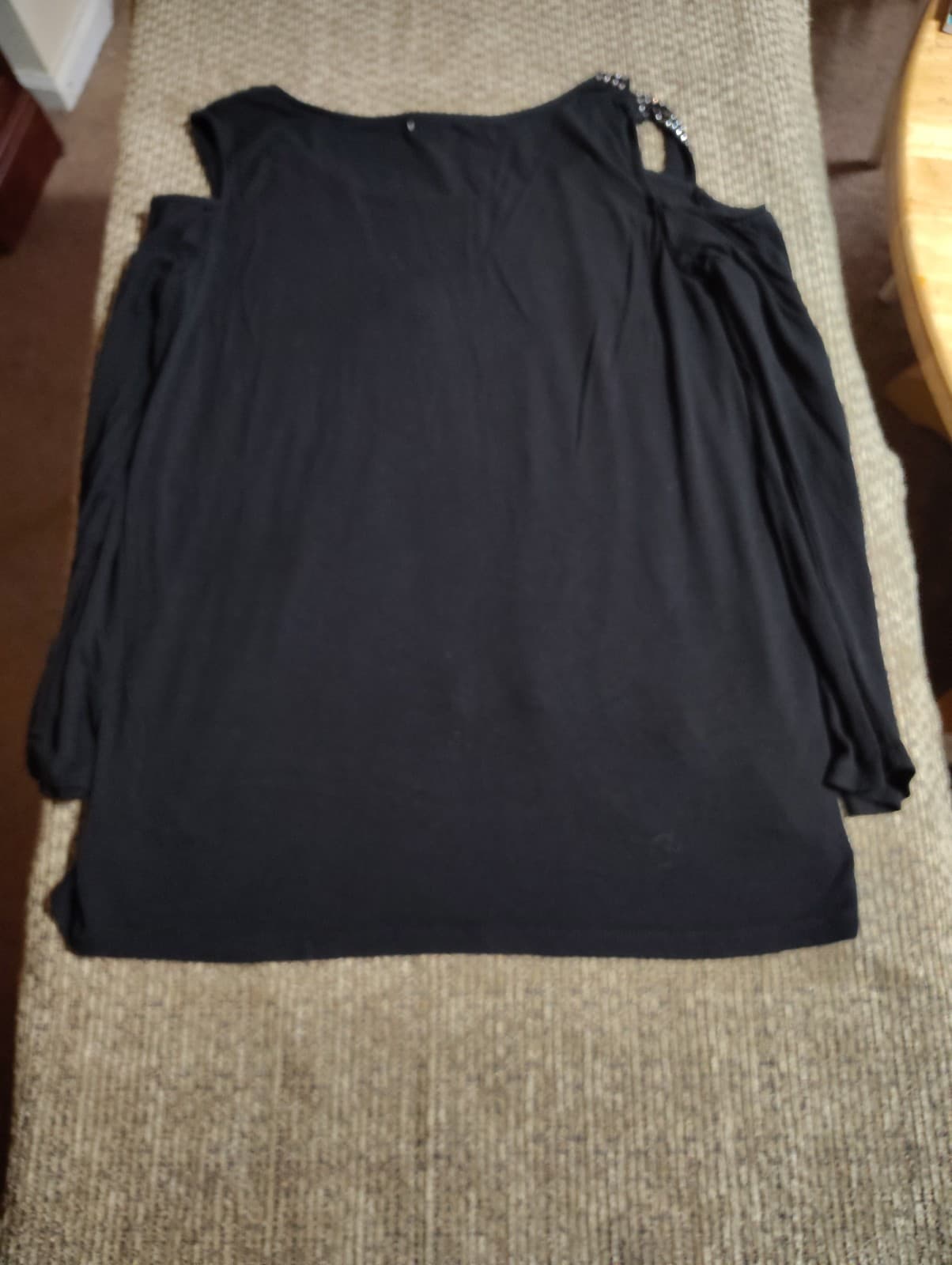 Lia Lee Size 1X Blouse Womens Black Scoop Neck Long Sleeve Style TR35-02x - Thumbnail 5