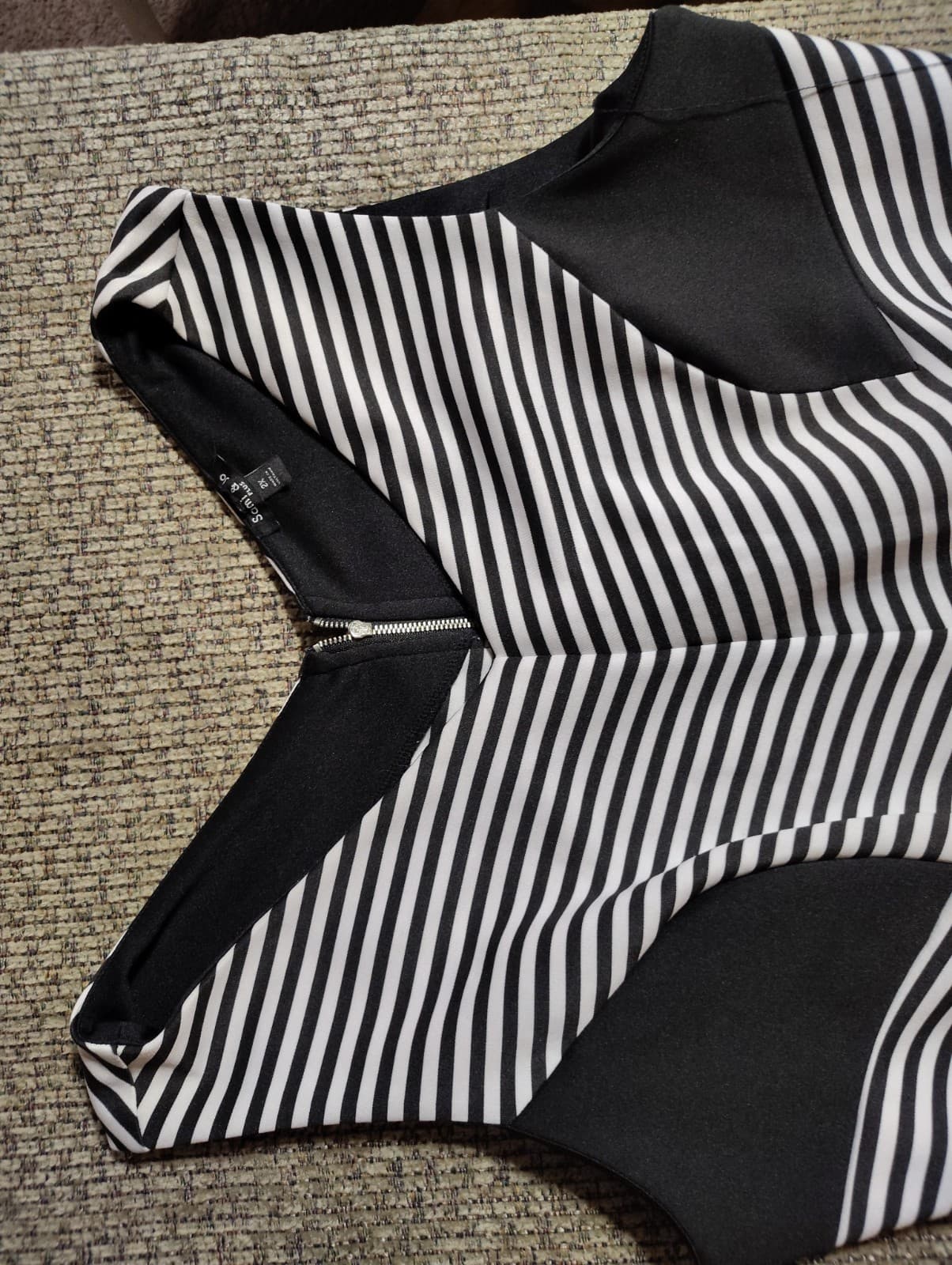 Sami & Jo Dress Women dress 2X Black And White Stripe Geometric - Thumbnail 5