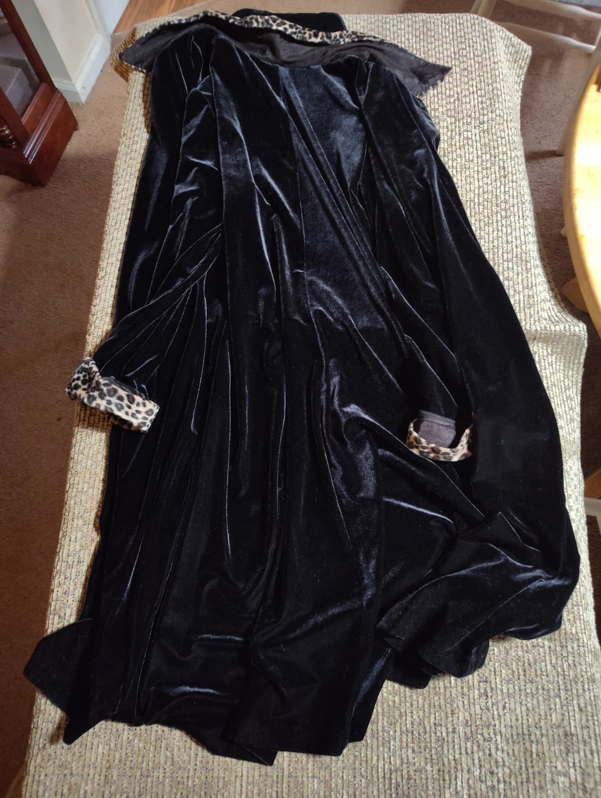 VTG Ronni Nicole II Black Stretch Velvet Duster Lprd Collar&Cuff Long Sleeve 14W - Thumbnail 7