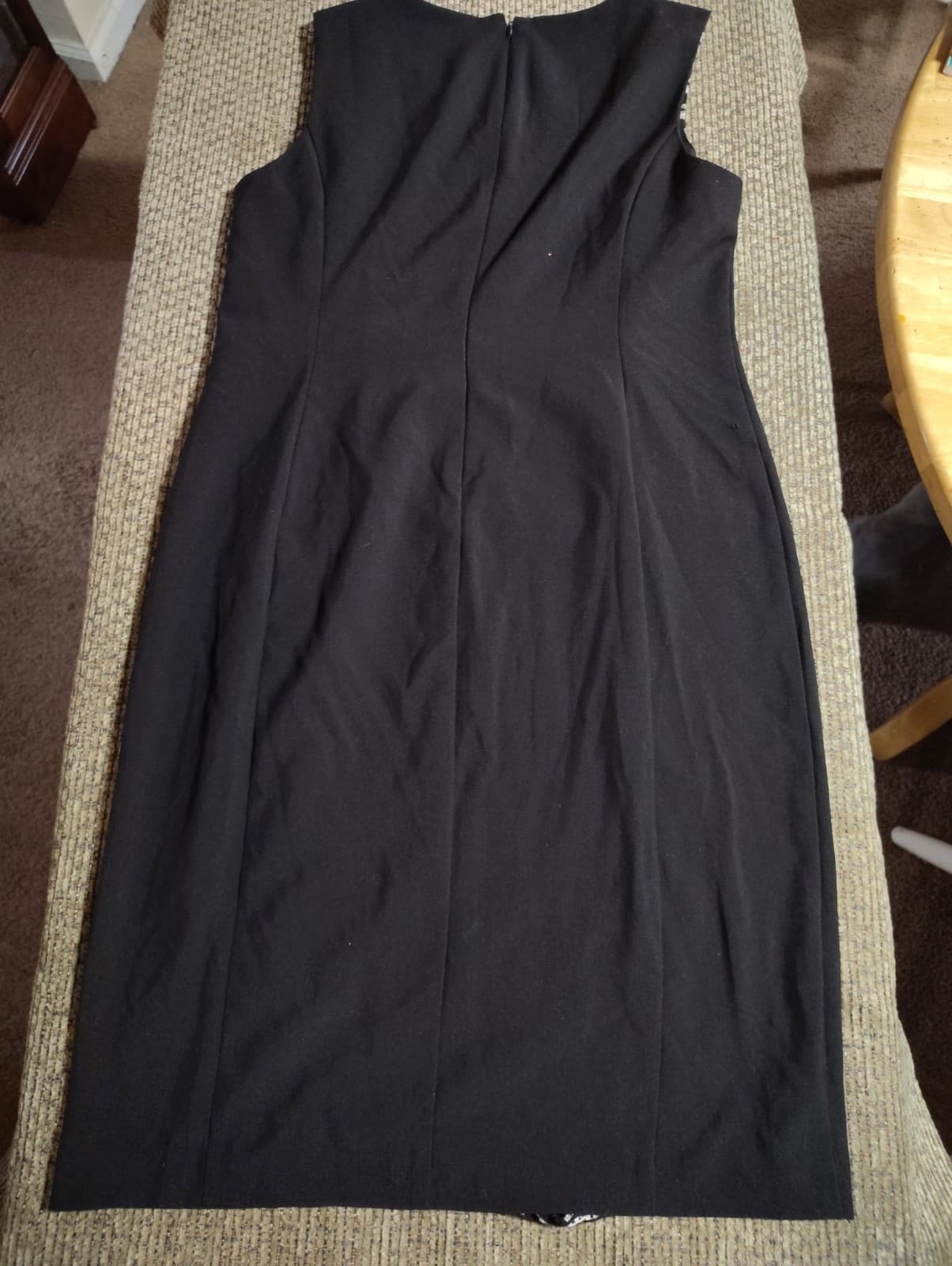 Evan Picone Size 16 Cocktail Sheath Party Dress Career Black White Slimming - Thumbnail 6