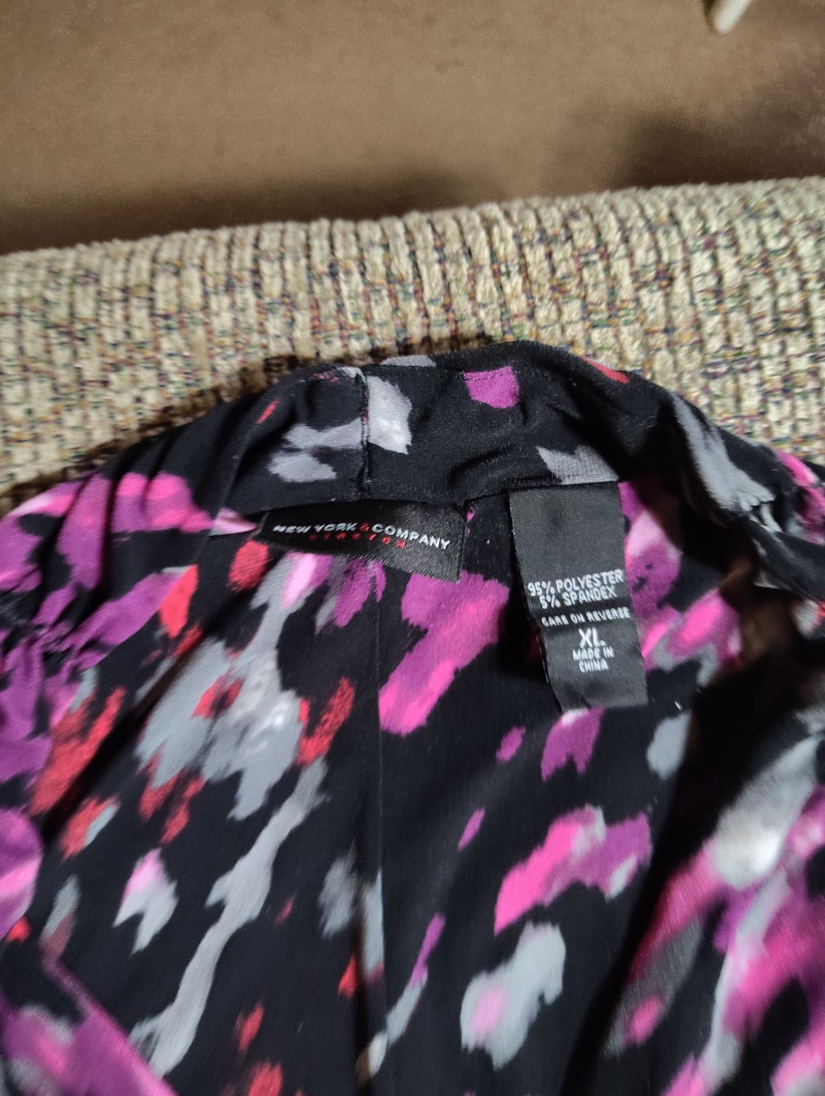 New York Stretch Dress Size XL Black Rouched Front Business Career - Thumbnail 5