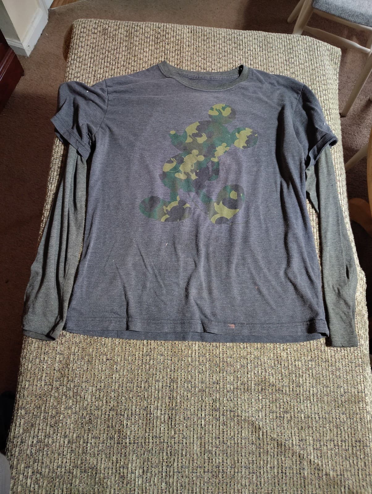 Disney Parks Mickey Mouse Camouflage Military T-Shirt Black size Large