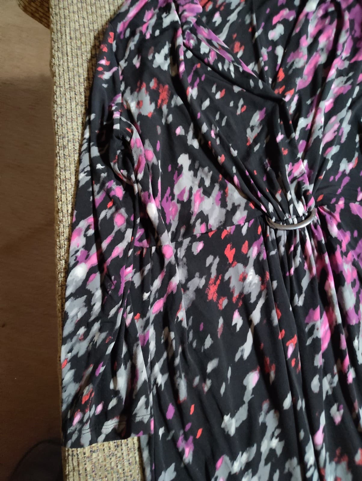 New York Stretch Dress Size XL Black Rouched Front Business Career - Thumbnail 2