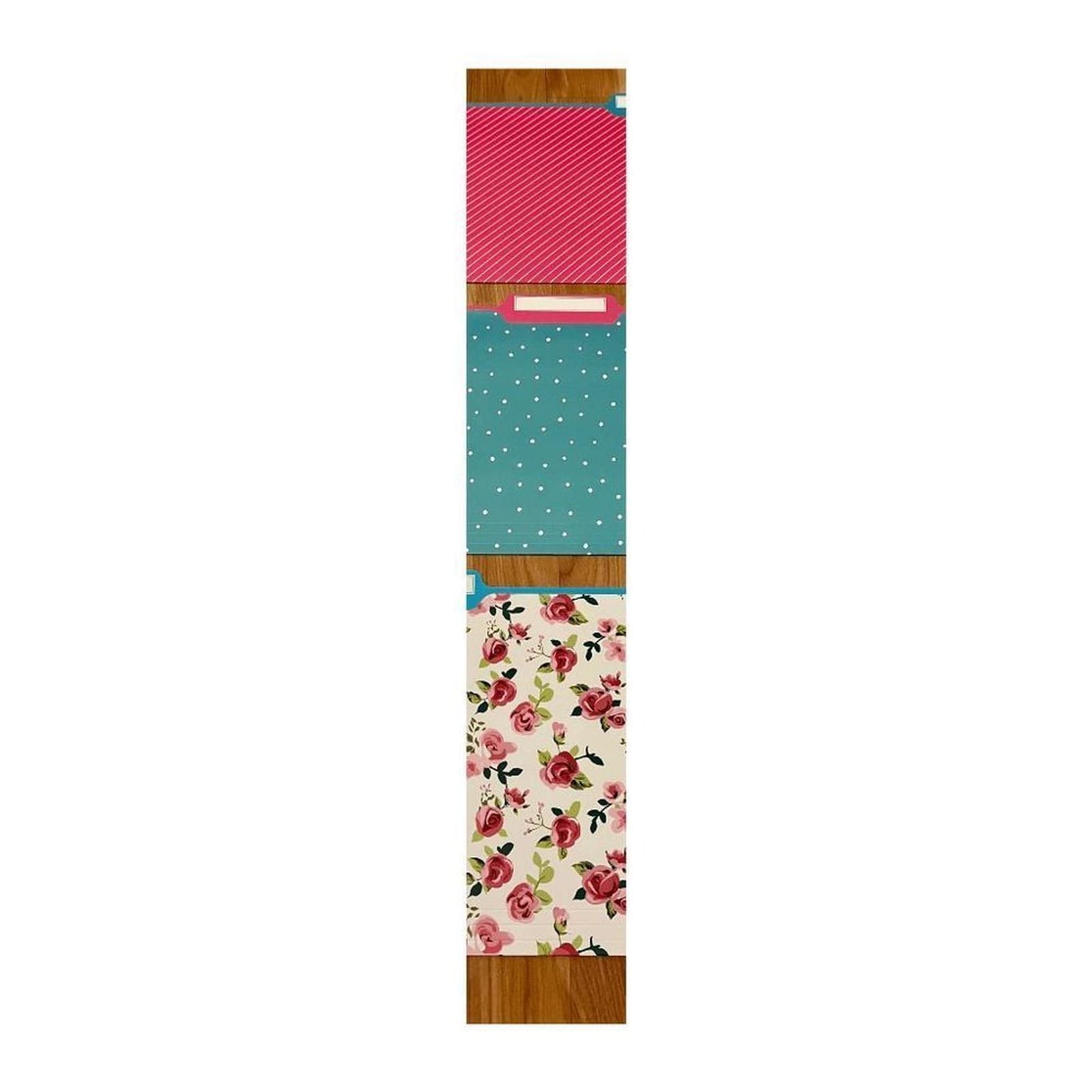 9 Nine Floral File Folder Set of Files 3 Designs Pink & Turquoise Home Office - Thumbnail 3