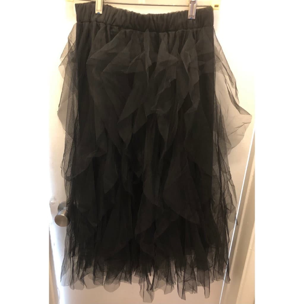 A-line Long Tulle Skirt. Black. Elastic Waist. Fully Lined. Dress Up or Down - Thumbnail 2