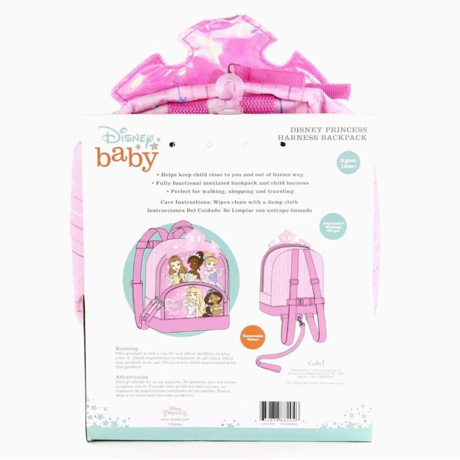 Disney Princesses Backpack Mini Child Harness 18M+ Insulated Pink White - Thumbnail 3