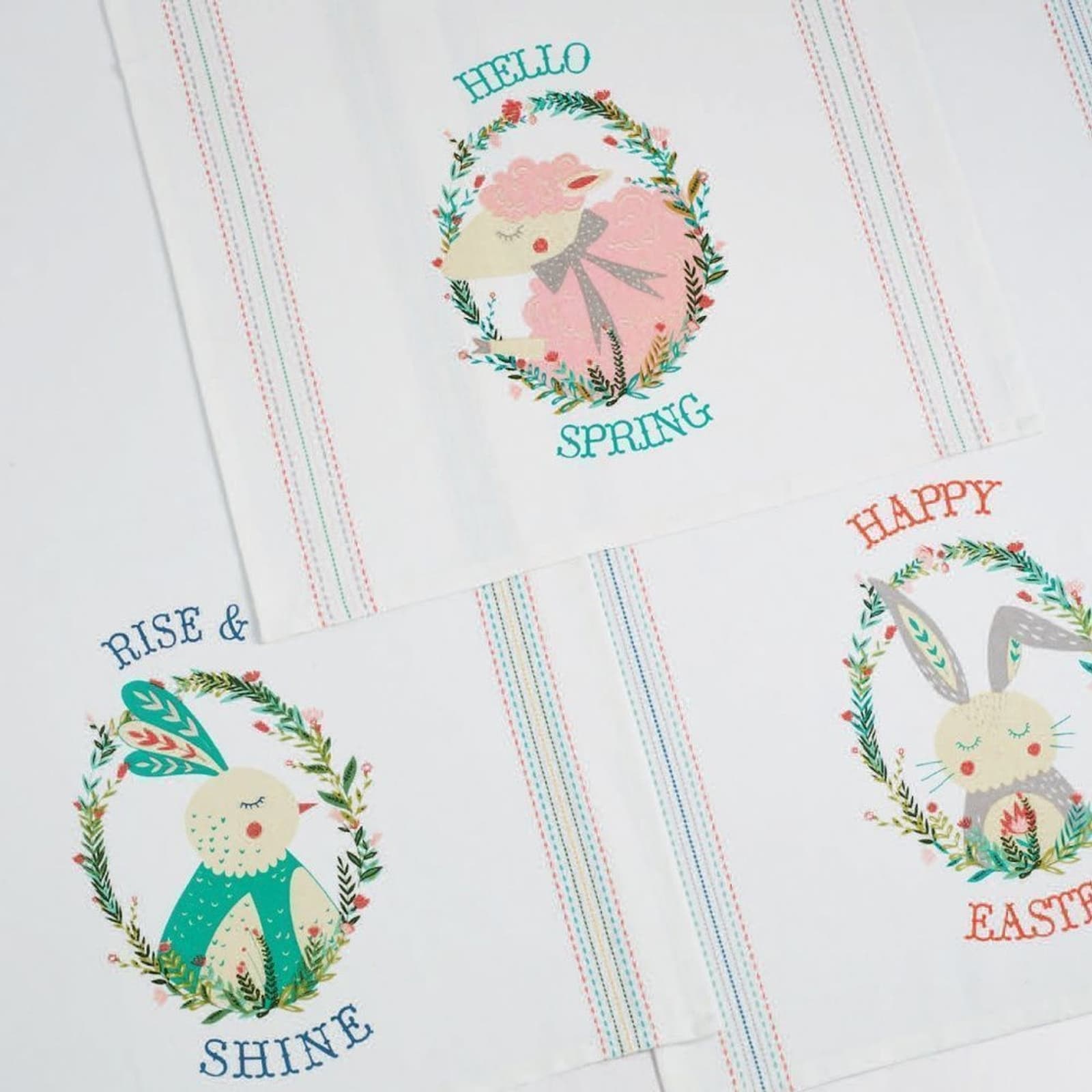 Design Imports Easter Kitchen Towels 100% Cotton Oversized Set of 3 Oversized - Thumbnail 2