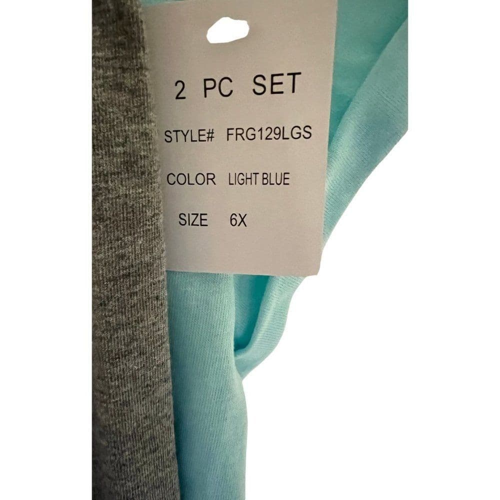 Frozen Girls 2-Piece Legging Set Size 6X Blue Shirt Grey Leggings Snowflakes - Thumbnail 4
