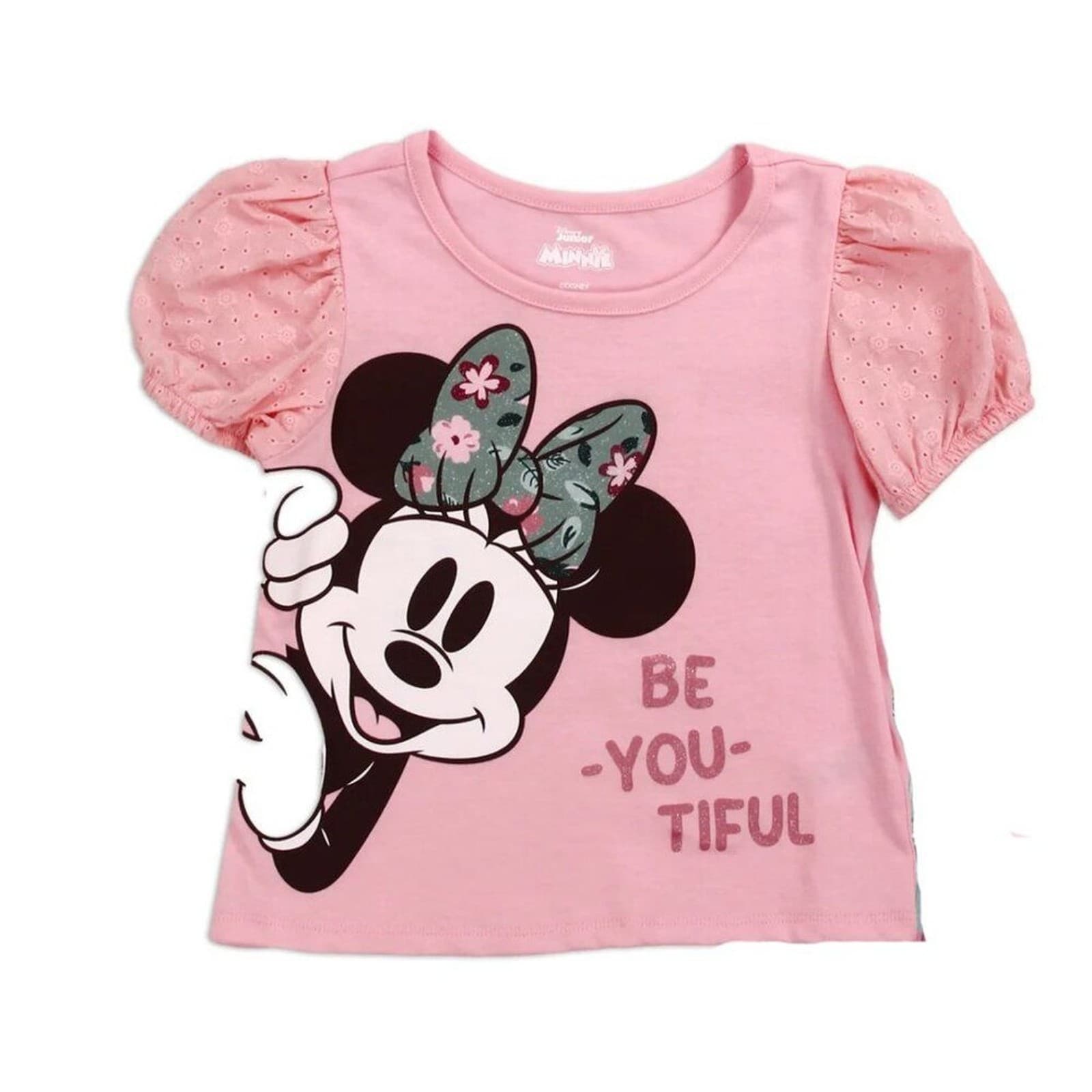 Disney Minnie Mouse Toddler Girl 2 Piece Legging Oufit Cotton Top Bow 3T, 4T Set - Thumbnail 2