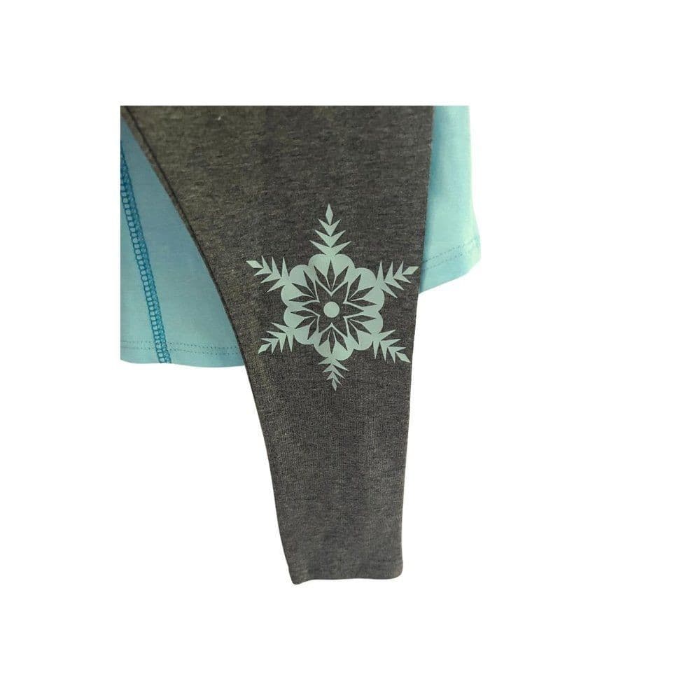 Frozen Girls 2-Piece Legging Set Size 6X Blue Shirt Grey Leggings Snowflakes - Thumbnail 2