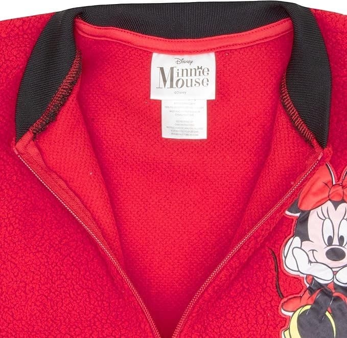 Disney Minnie Mouse Girls Sherpa Varsity Jacket Red/Black Size 6/6X - Thumbnail 4